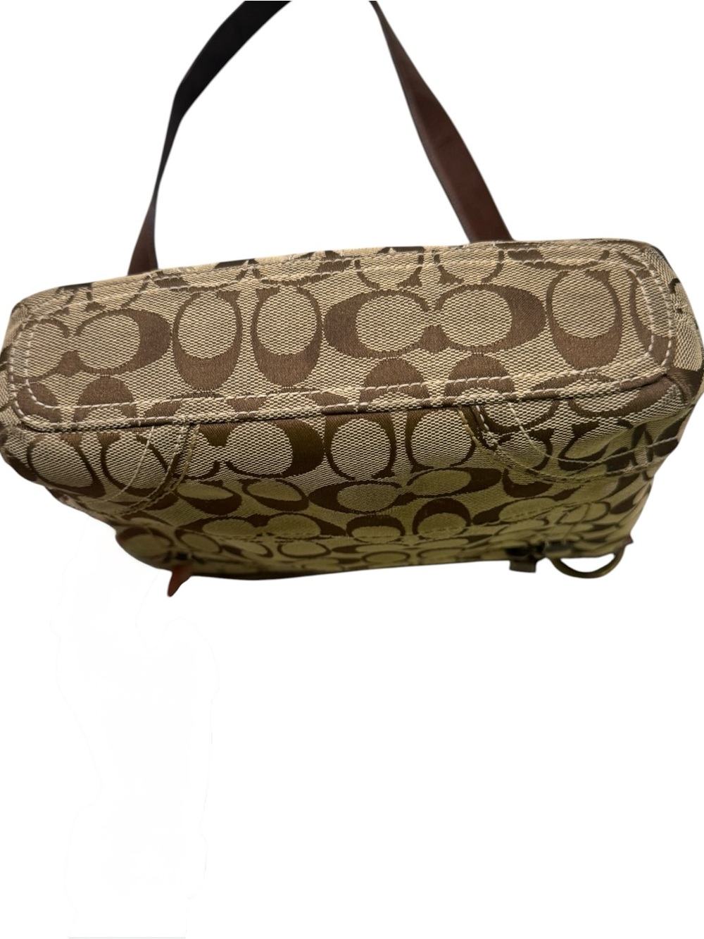 Vintage Coach Signature Crossbody Bag | Brown Jacquard Canvas & Leather Trim - Picture 11 of 16